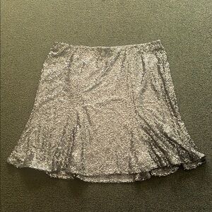 Plus size Lane Bryant a-line silver sequined skirt